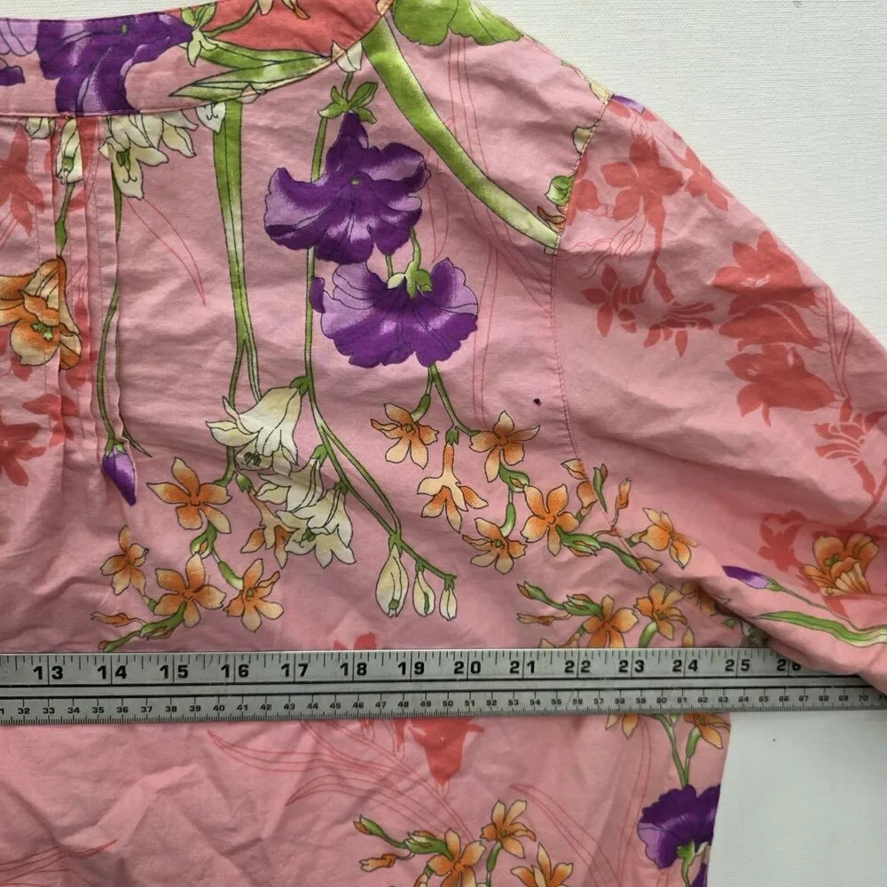 Soft Surroundings Floral Garden Blouse Women's Size 1X Pink - Picture 9 of 10